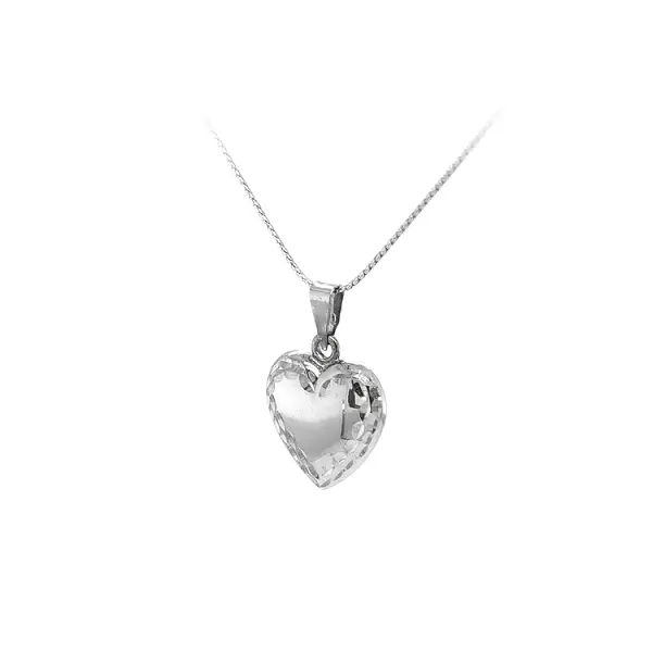Pendant Heart of White Gold