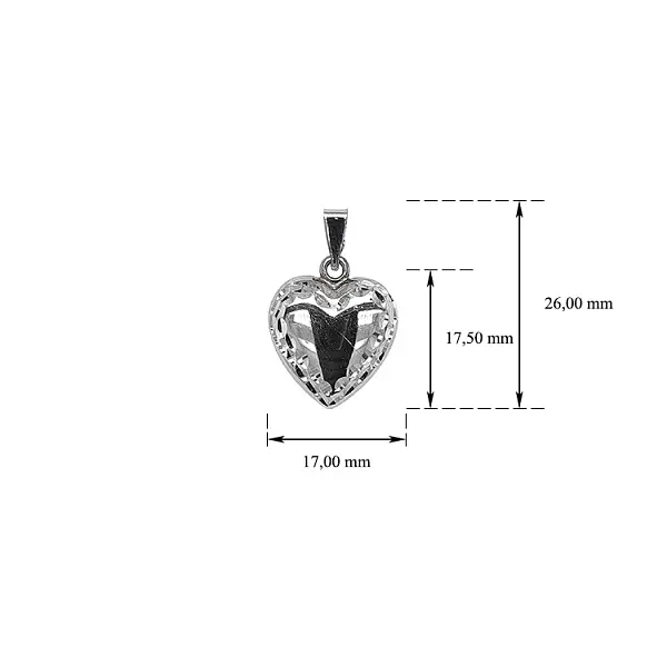 Pendant Heart of White Gold