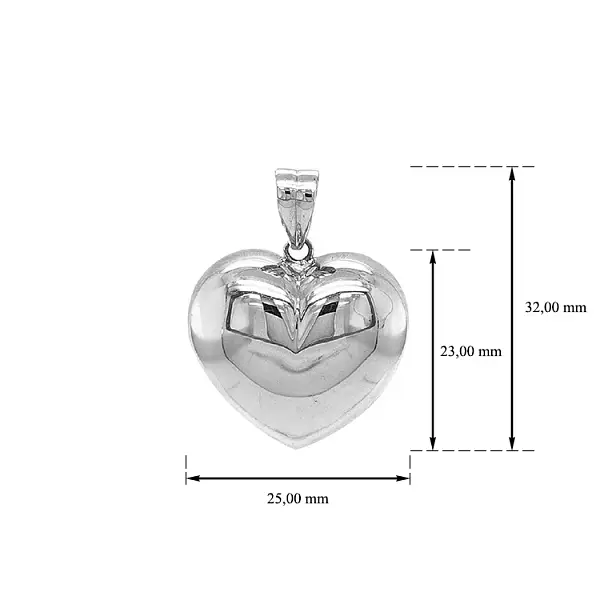 White Gold Heart Pendant