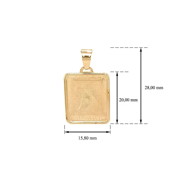 Gold Pendant Sign of the Virgin