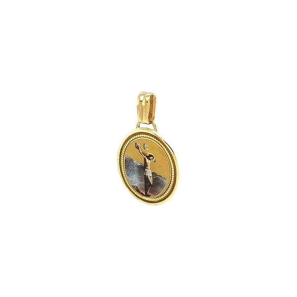 Gold medallion with Jesus Christ