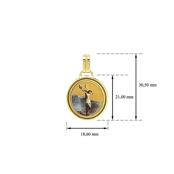 Gold medallion with Jesus Christ