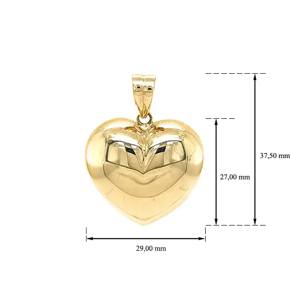 Exclusive Gold Pendant in the Shape of a Heart