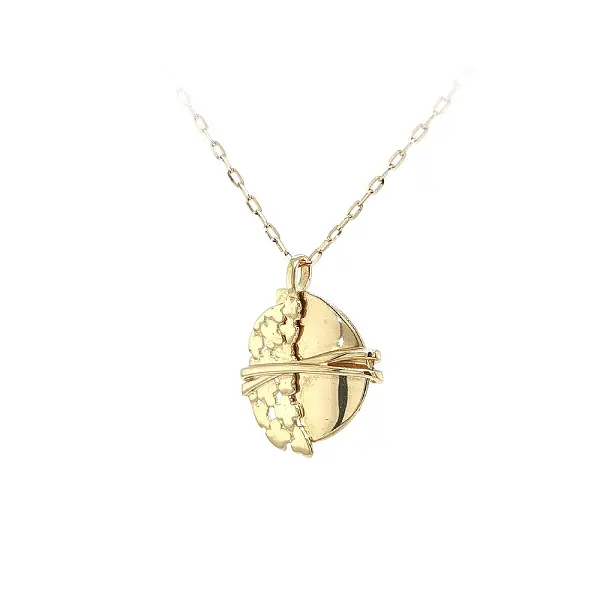 Elegant Gold Pendant with Artistic Relief