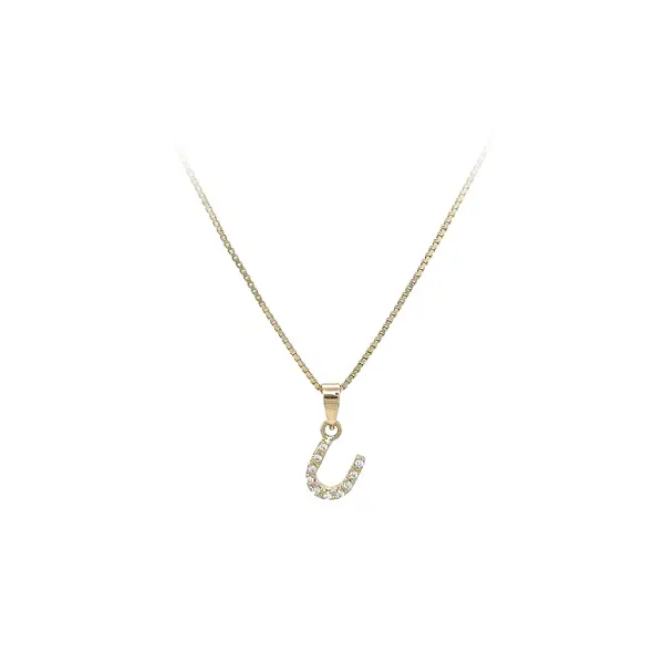 Gold Pendant Letter U