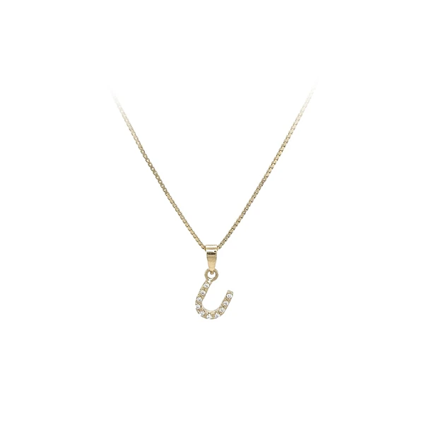 Gold Pendant Letter U