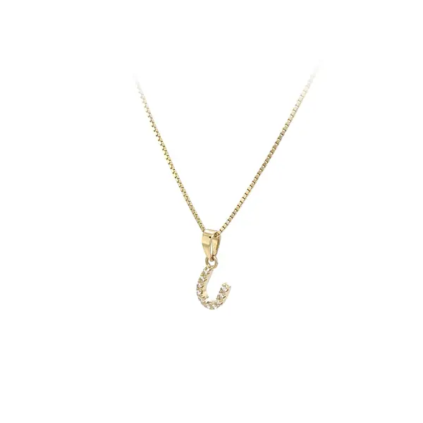Gold Pendant Letter U