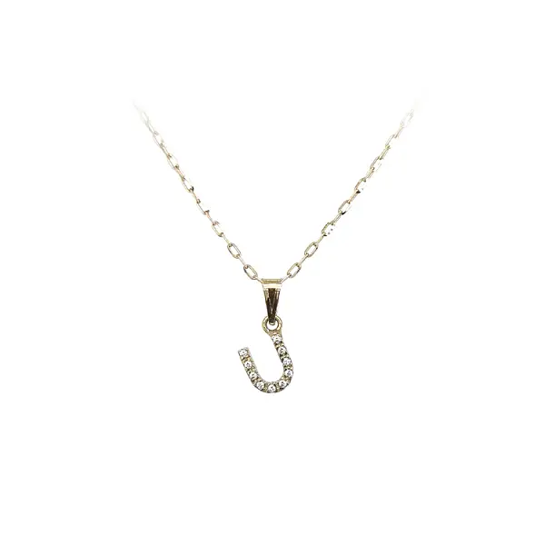 Gold Pendant Letter U