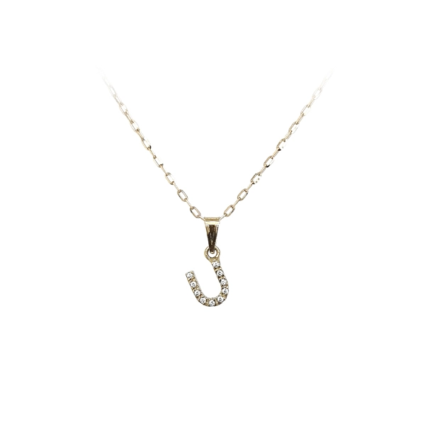 Gold Pendant Letter U