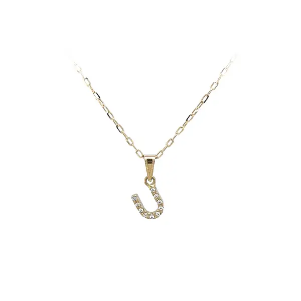 Gold Pendant Letter U