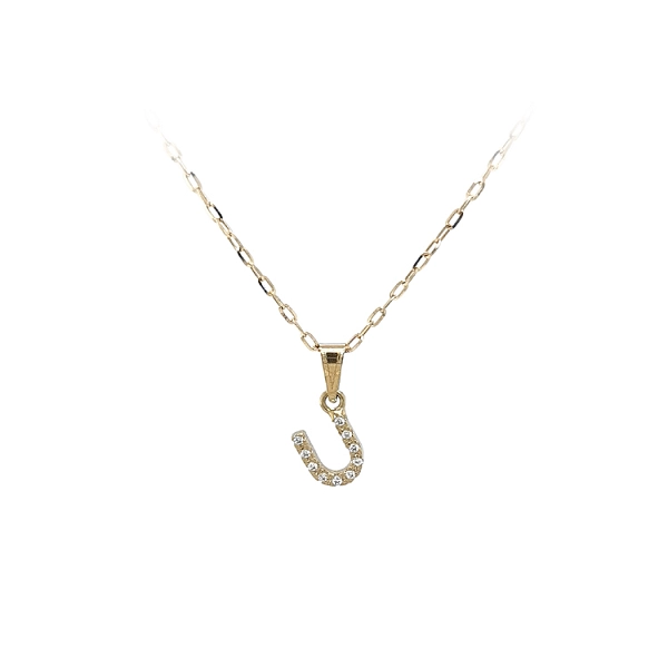Gold Pendant Letter U