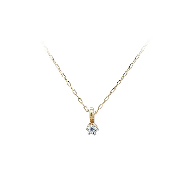 Gold Pendant with Blue Stone