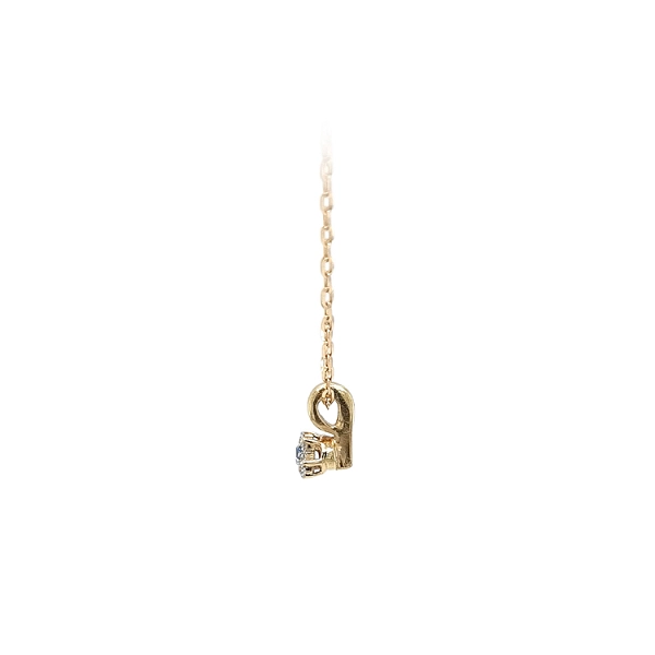 Gold Pendant with Blue Stone