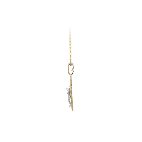 Gold Pendant Cross with Jesus Christ