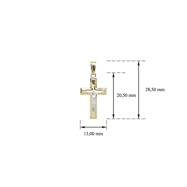 Gold Pendant Cross with Jesus Christ