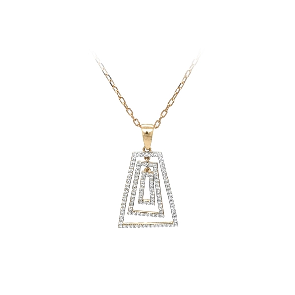 Gold Pendant with Zircons