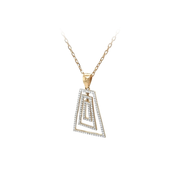 Gold Pendant with Zircons
