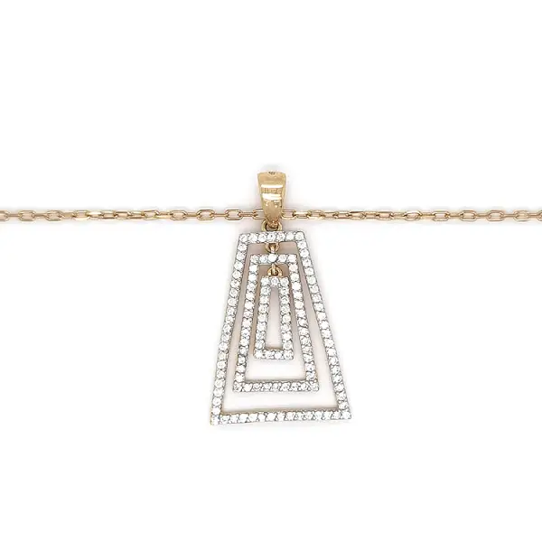 Gold Pendant with Zircons