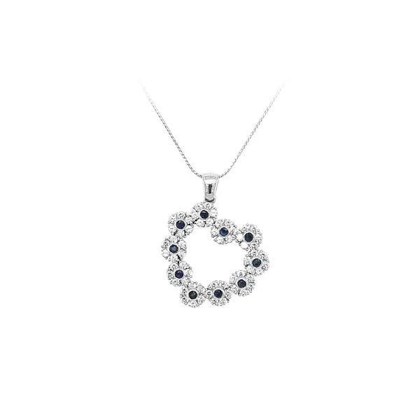 Pendant Heart with Blue Stone