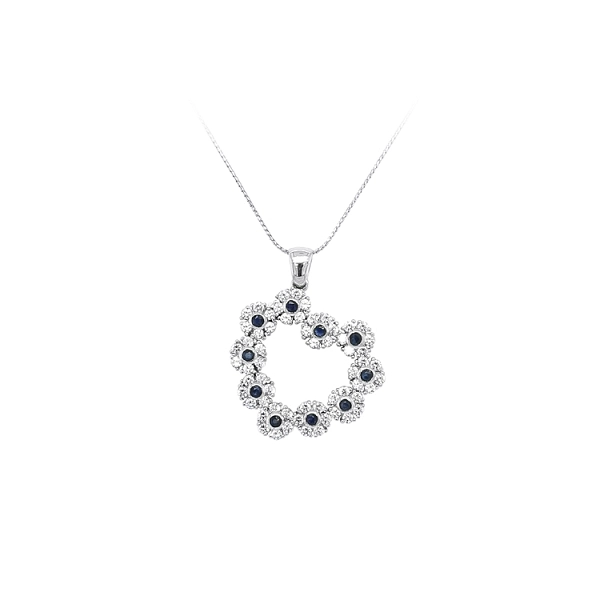 Pendant Heart with Blue Stone