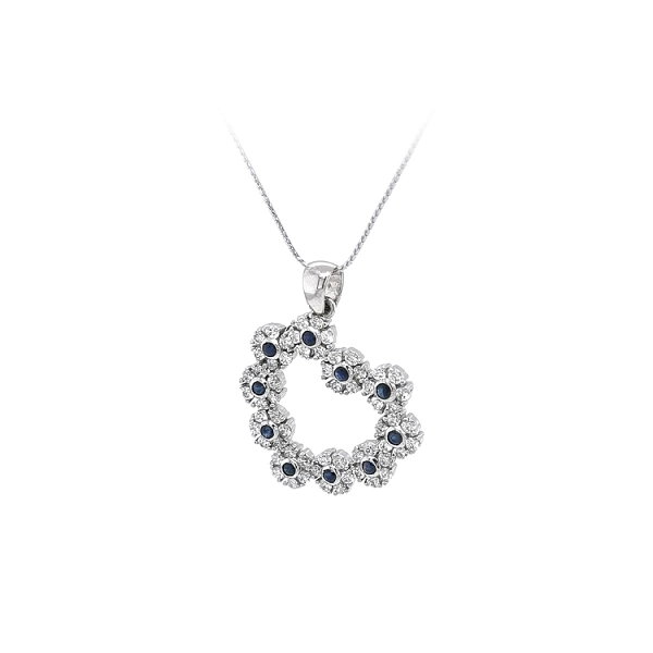 Pendant Heart with Blue Stone