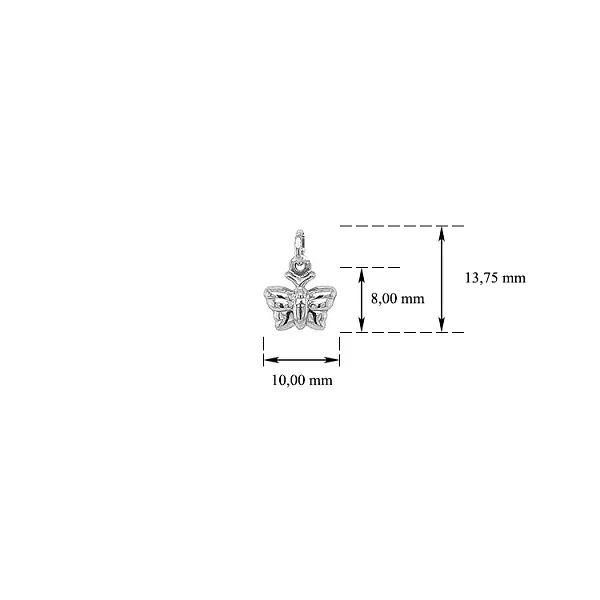 Pendant Butterfly from White Gold