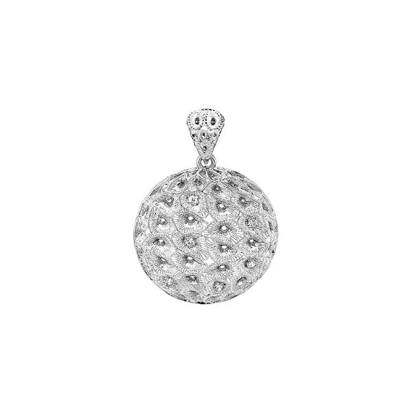 White gold pendant with cubic zirconia