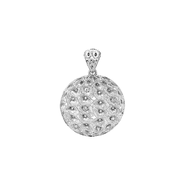 White gold pendant with cubic zirconia