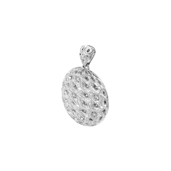 White gold pendant with cubic zirconia