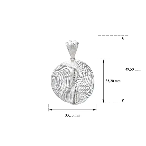 Ladies Pendant made of White Gold