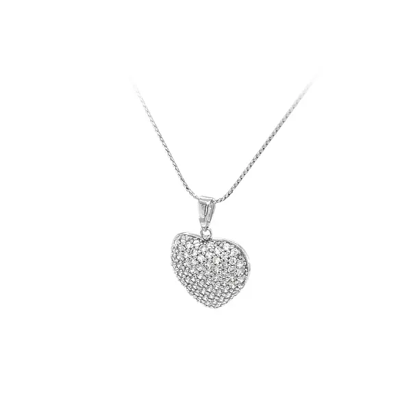 Pendant Heart with White Gold Zircons