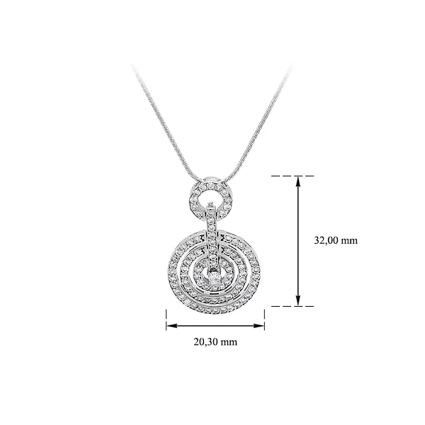 Gold Necklace with Zircons