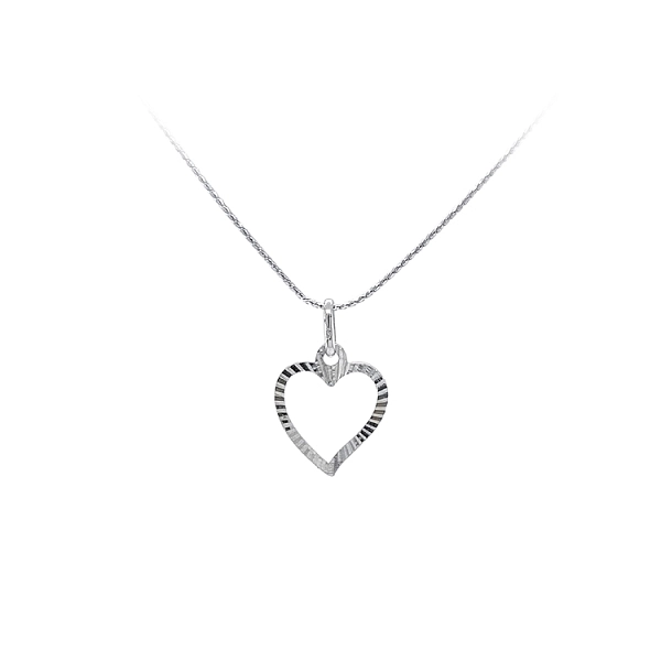 Pendant Heart of White Gold