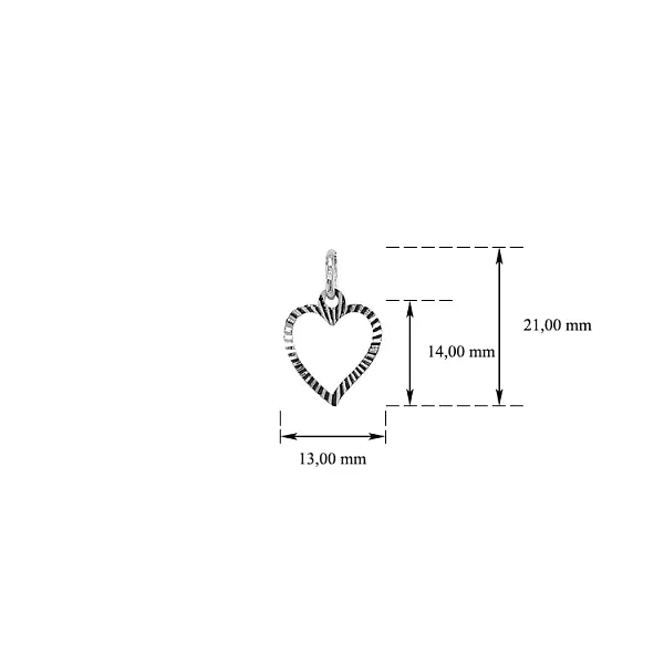 Pendant Heart of White Gold