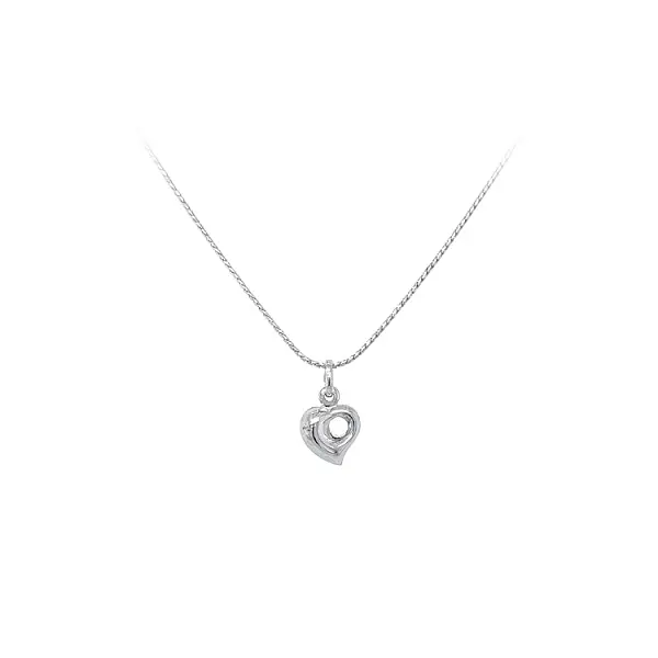 Pendant Heart of White Gold