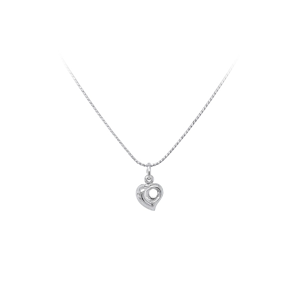 Pendant Heart of White Gold