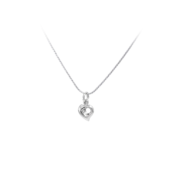 Pendant Heart of White Gold