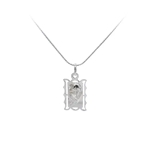 Pendant Madonna Virgin Mary of White Gold