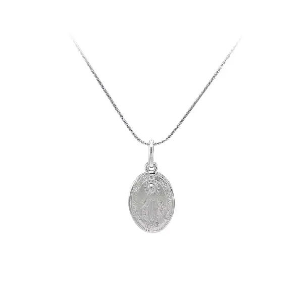 Pendant Madonna Virgin Mary of White Gold