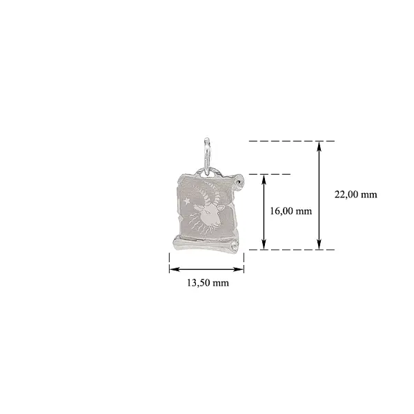 Pendant Zanamení Capricorn from White Gold