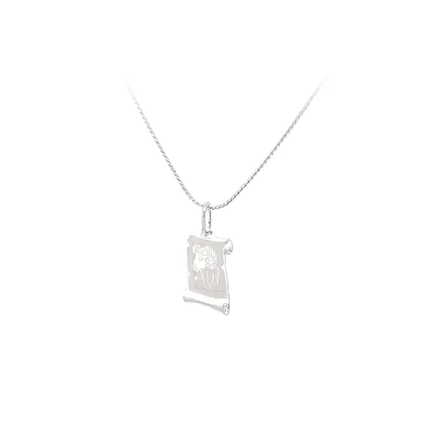Pendant Aries Sign White Gold