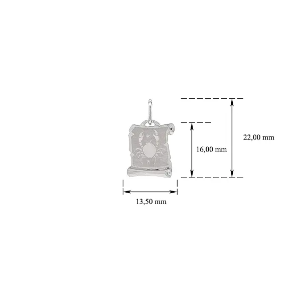 Pendant Sign of the Scorpion made of White Gold