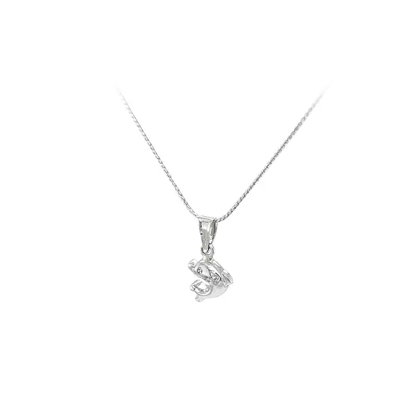 Pendant Dolphin with White Gold Zircons