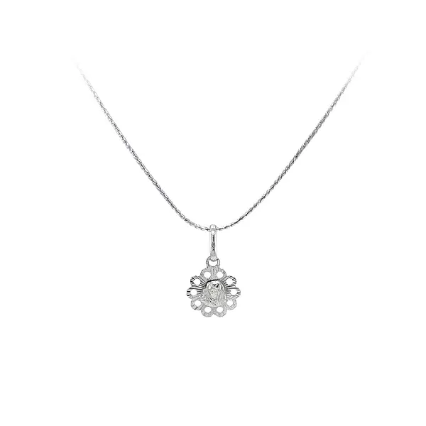 Pendant Madonna Virgin Mary of White Gold