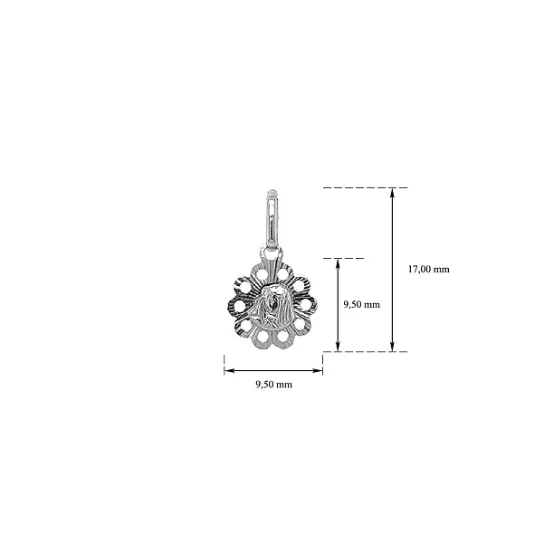 Pendant Madonna Virgin Mary of White Gold