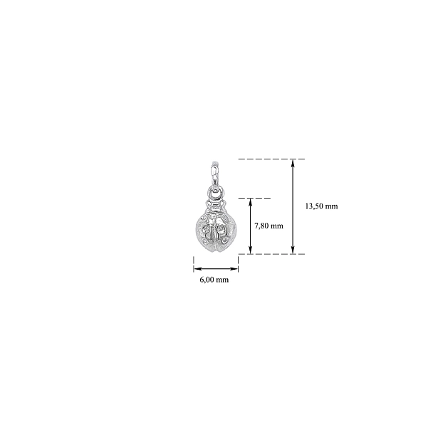 Pendant Ladybug from White Gold