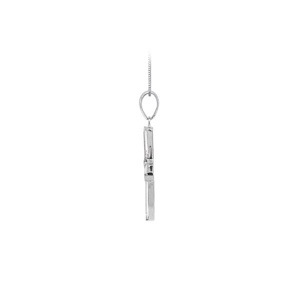 Pendant Cross with White Gold Zircons