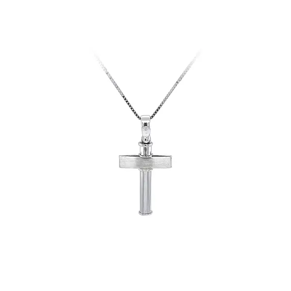 Pendant Cross of White Gold
