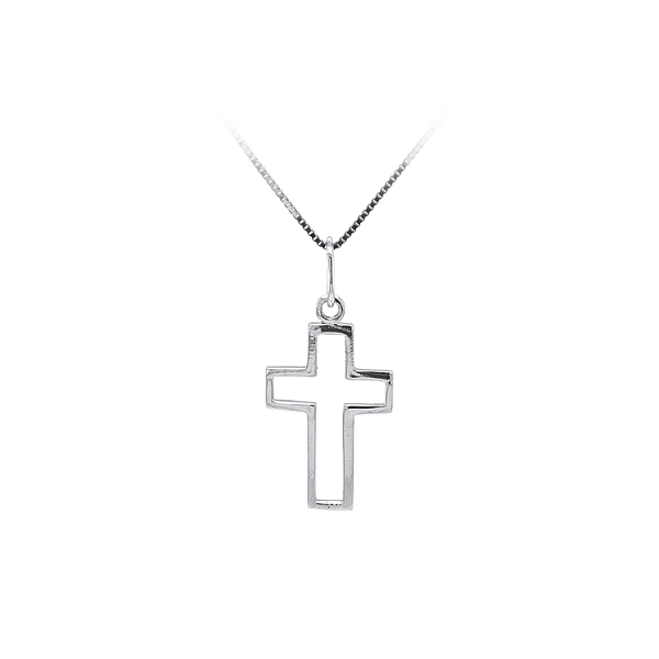 Pendant Cross of White Gold