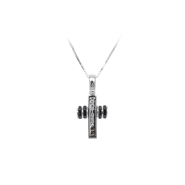 Pendant Cross with White Gold Ceramics